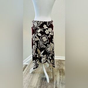 Tommy Bahama, burgundy and white casual skirt, , floral, size medium